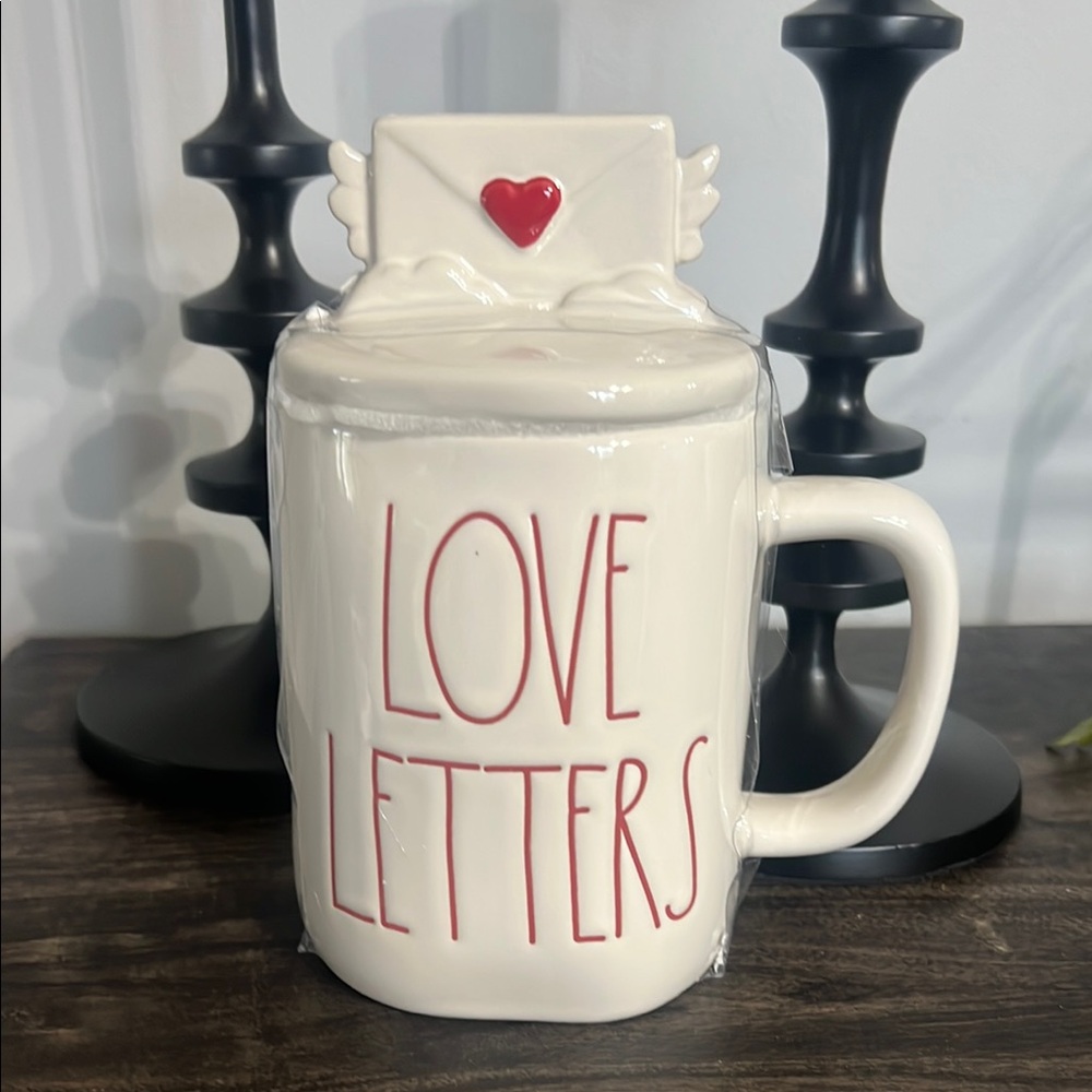 Rae Dunn Artisan “Love Letter” Collection Mug With Topper
